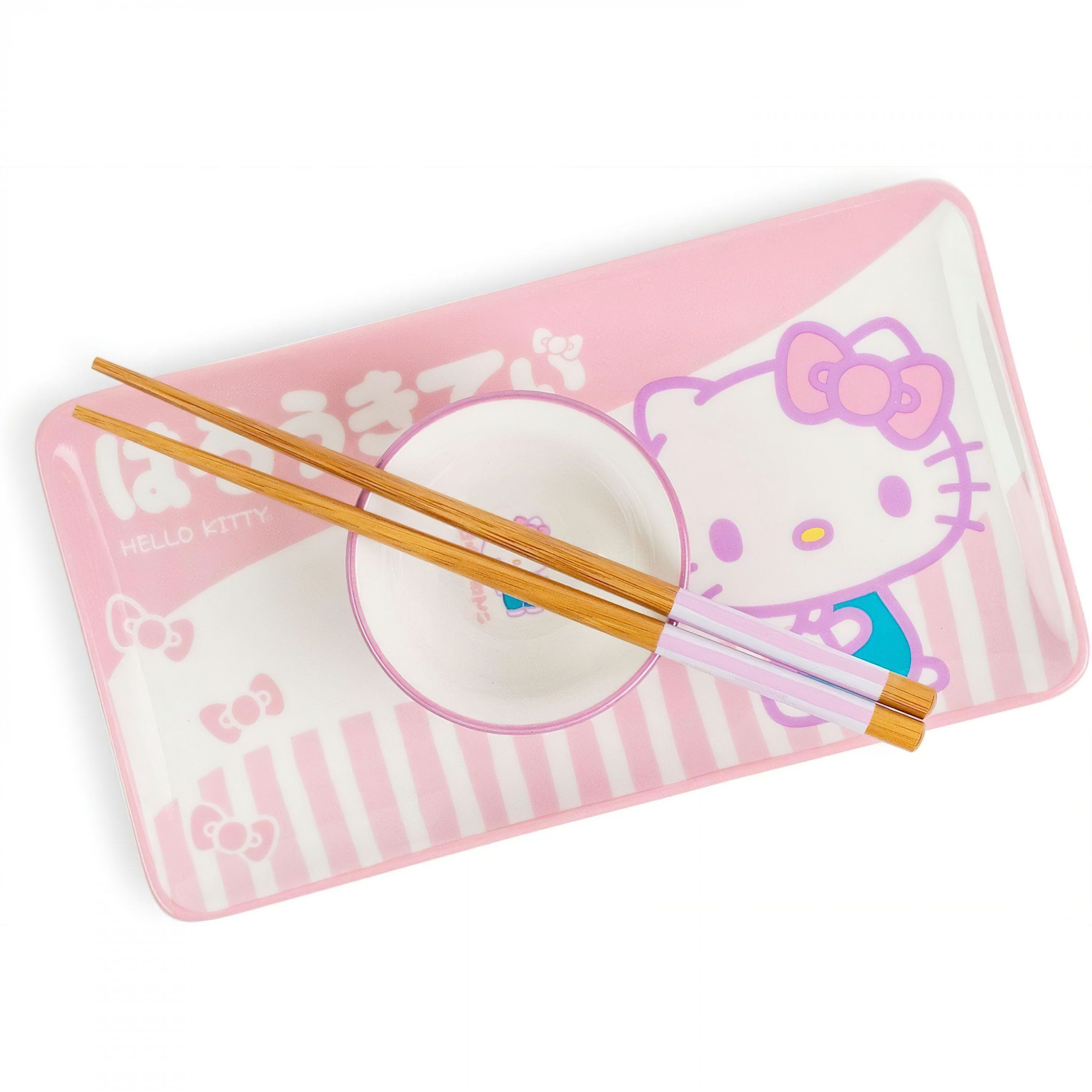 Hello Kitty Sanrio Tokyo Pink 3-Piece Boxed Ceramic Sushi Set